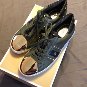 Michael Kors Frankie Stripe Leather Sneaker